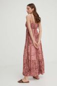 Шовкова сукня Answear Lab колір рожевий maxi розкльошена