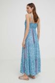 Шовкова сукня Answear Lab maxi розкльошена колір блакитний (3227827)
