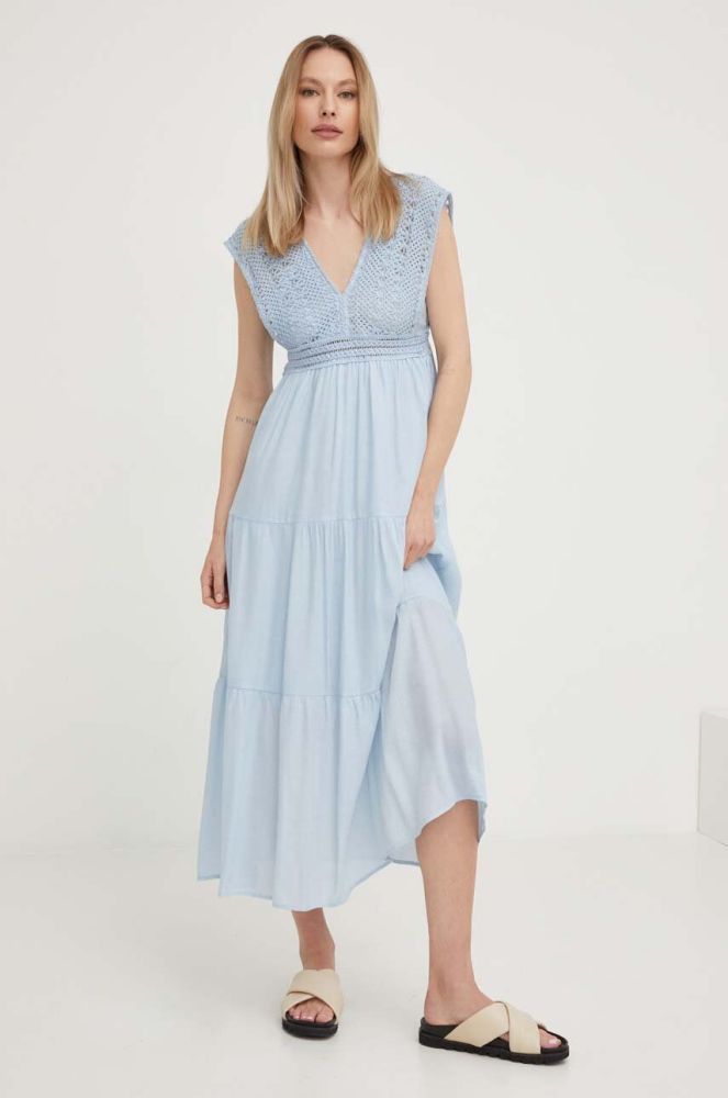 Сукня Answear Lab maxi розкльошена колір блакитний (3275940)
