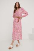 Сукня Answear Lab колір рожевий midi розкльошена (3217562)