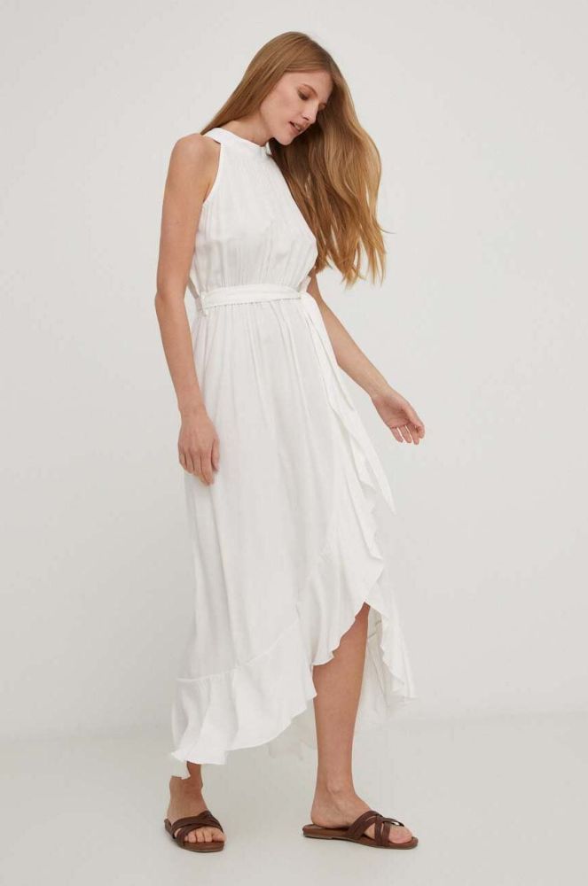 Сукня Answear Lab колір білий midi розкльошена (3300773)