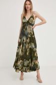 Сукня з шовком Answear Lab колір зелений maxi розкльошена (3276021)