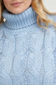 Светр з вовною Answear Lab жіночий теплий гольф колір блакитний