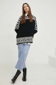 Светр з вовною Answear Lab жіночий колір чорний теплий півгольф