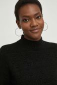 Светр з вовною Answear Lab жіночий колір чорний легкий півгольф