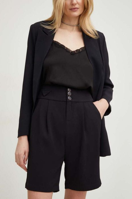 Шорти Answear Lab жіночі колір чорний однотонні висока посадка (3054981)