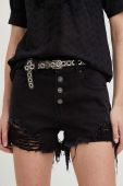Джинсові шорти Answear Lab жіночі колір чорний однотонні висока посадка (3125194)
