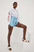 Джинсові шорти Answear Lab жіночі однотонні висока посадка колір блакитний (3168149)