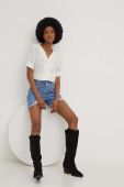 Джинсові шорти Answear Lab жіночі однотонні висока посадка колір блакитний (3211137)