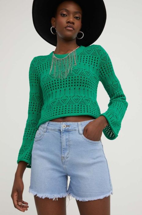 Джинсові шорти Answear Lab жіночі однотонні висока посадка колір блакитний (3214995)