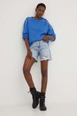 Джинсові шорти Answear Lab жіночі однотонні висока посадка колір блакитний (3221420)