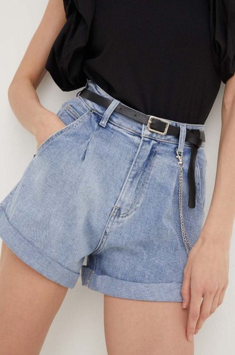 Джинсові шорти Answear Lab жіночі однотонні висока посадка колір блакитний (3251928)