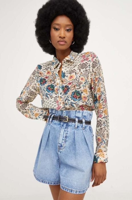 Джинсові шорти Answear Lab жіночі однотонні висока посадка колір блакитний (3261911)