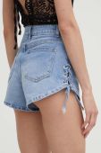 Джинсові шорти Answear Lab жіночі однотонні висока посадка колір блакитний (3249319)