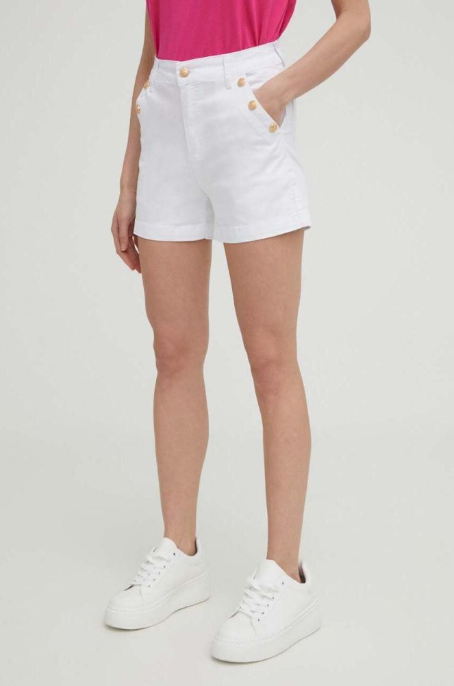 Джинсові шорти Answear Lab жіночі колір білий однотонні висока посадка (3249326)