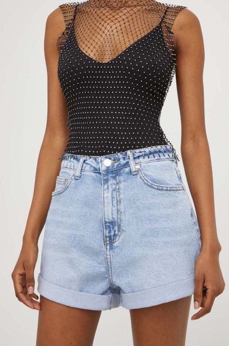 Джинсові шорти Answear Lab жіночі однотонні висока посадка колір блакитний (3292294)