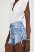 Джинсові шорти Answear Lab жіночі однотонні висока посадка колір блакитний (3273343)
