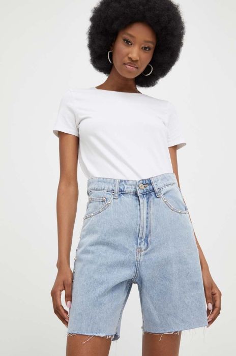 Джинсові шорти Answear Lab жіночі однотонні висока посадка колір блакитний (3277862)