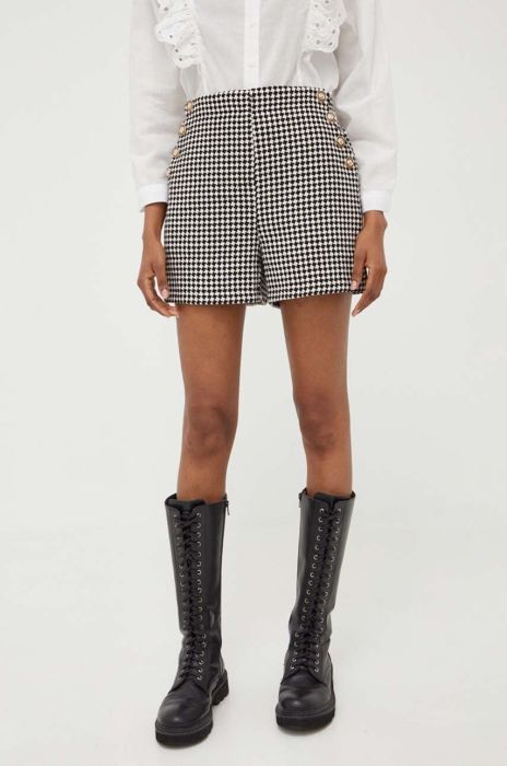 Шорти Answear Lab жіночі колір чорний візерунок висока посадка