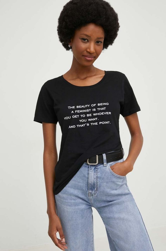 Бавовняна футболка Answear Lab колір чорний (2837597)