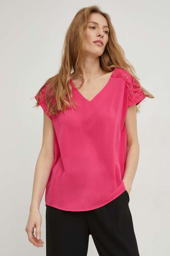 Блузка Answear Lab X Лімітована колекція SISTERHOOD колір рожевий