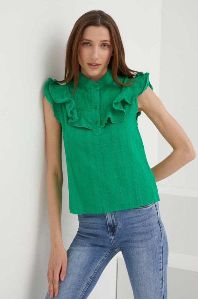 Бавовняна блузка Answear Lab колір зелений (3225423)