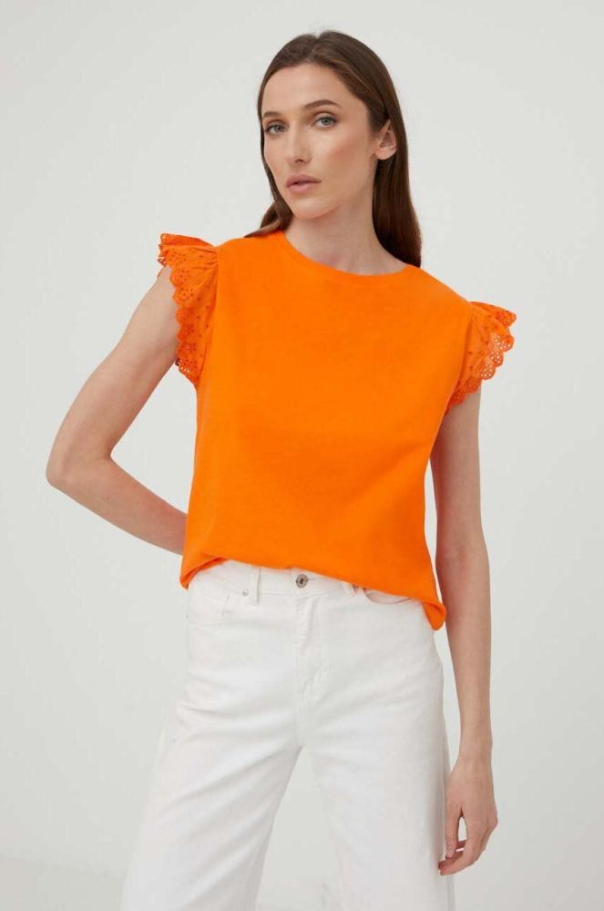 Бавовняна футболка Answear Lab колір помаранчевий (3242771)