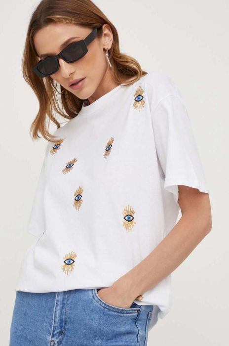 Бавовняна футболка Answear Lab колір білий (3220192)