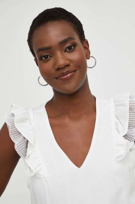 Бавовняний топ Answear Lab колір білий