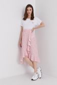 Спідниця Answear Lab колір рожевий midi розкльошена (1460312)