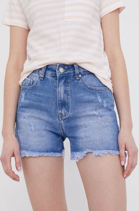 Джинсові шорти Answear Lab жіночі гладкі висока посадка колір блакитний (1375899)