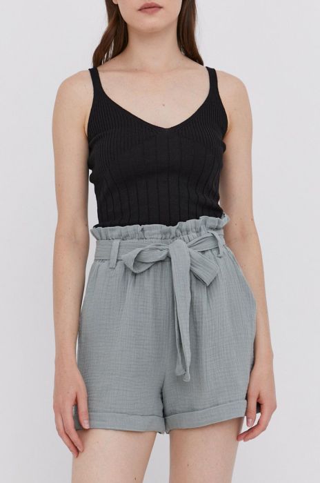 Шорти Answear Lab жіночі колір зелений гладкі висока посадка