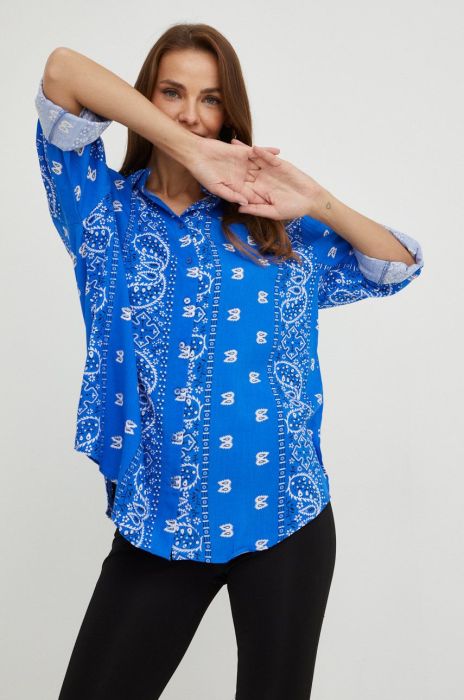 Сорочка Answear Lab жіноча relaxed класичний комір колір блакитний (2523946)