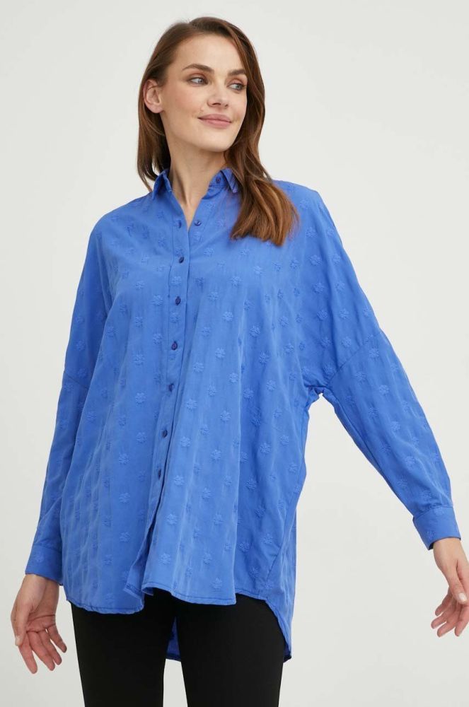 Сорочка Answear Lab жіноча relaxed класичний комір колір блакитний (2798786)