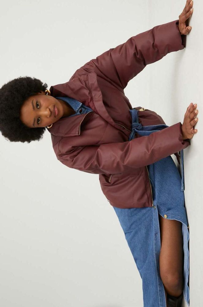 Куртка Answear Lab жіноча колір бордовий зимова