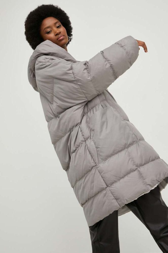 Куртка Answear Lab жіноча колір сірий зимова oversize
