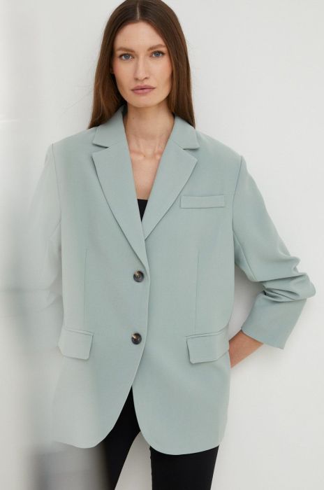 Піджак Answear Lab колір бірюзовий однобортний однотонна