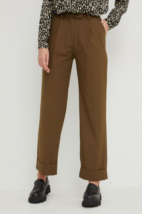 Штани Answear Lab жіночі колір зелений пряме висока посадка (2714889)