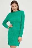 Сукня з вовною Answear Lab колір зелений mini облягаюча