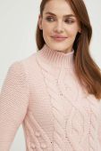 Светр з вовною Answear Lab жіночий колір рожевий півгольф