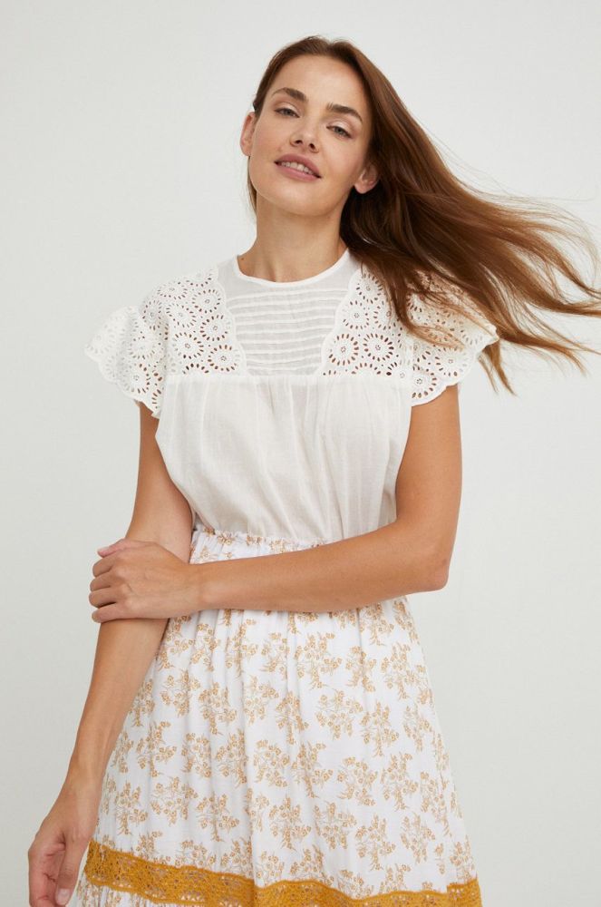 Бавовняна блузка Answear Lab колір білий (2477102)