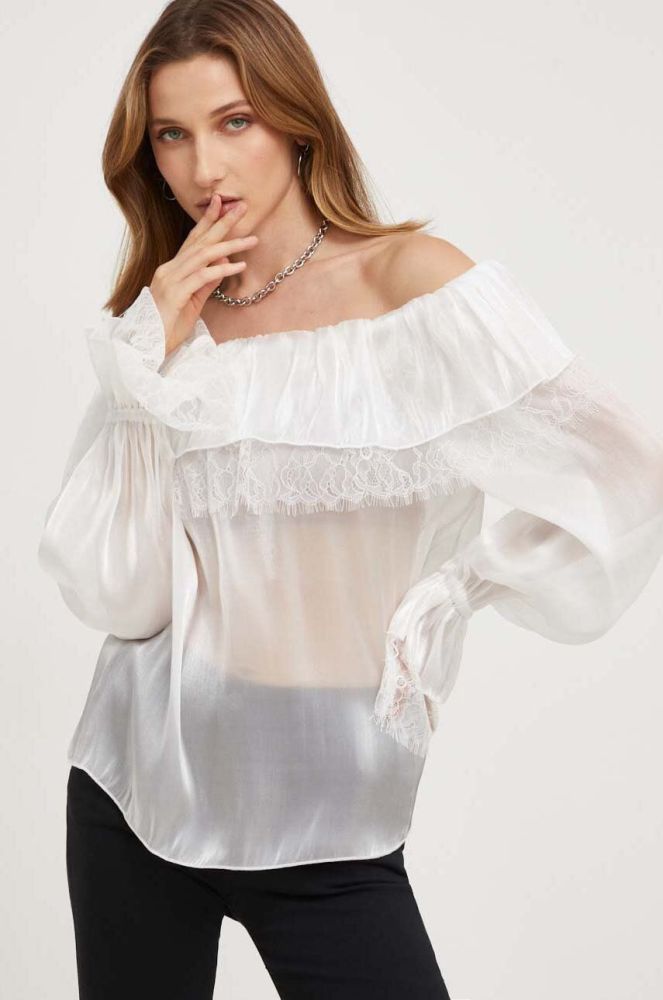 Блузка Answear Lab жіноча колір білий з аплікацією (3380239)