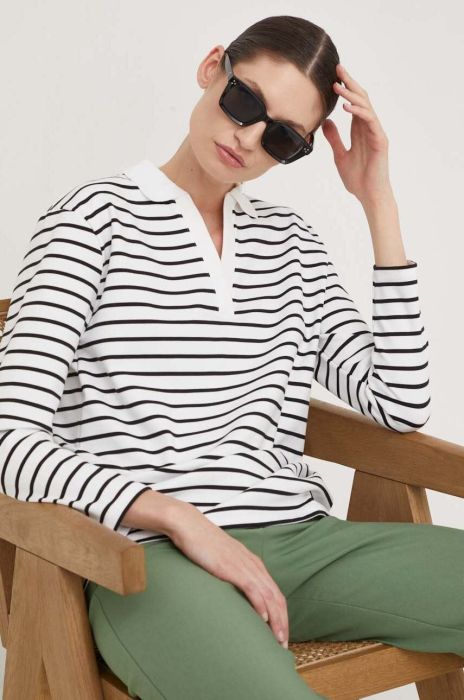 Бавовняна блузка Answear Lab жіноча колір білий візерунок