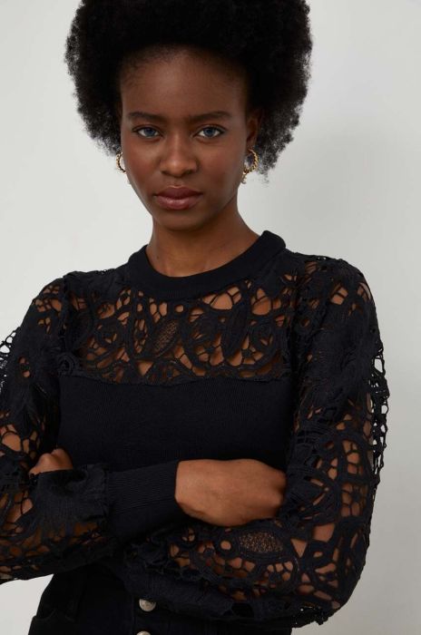 Блузка Answear Lab жіноча колір чорний однотонна (3615439)