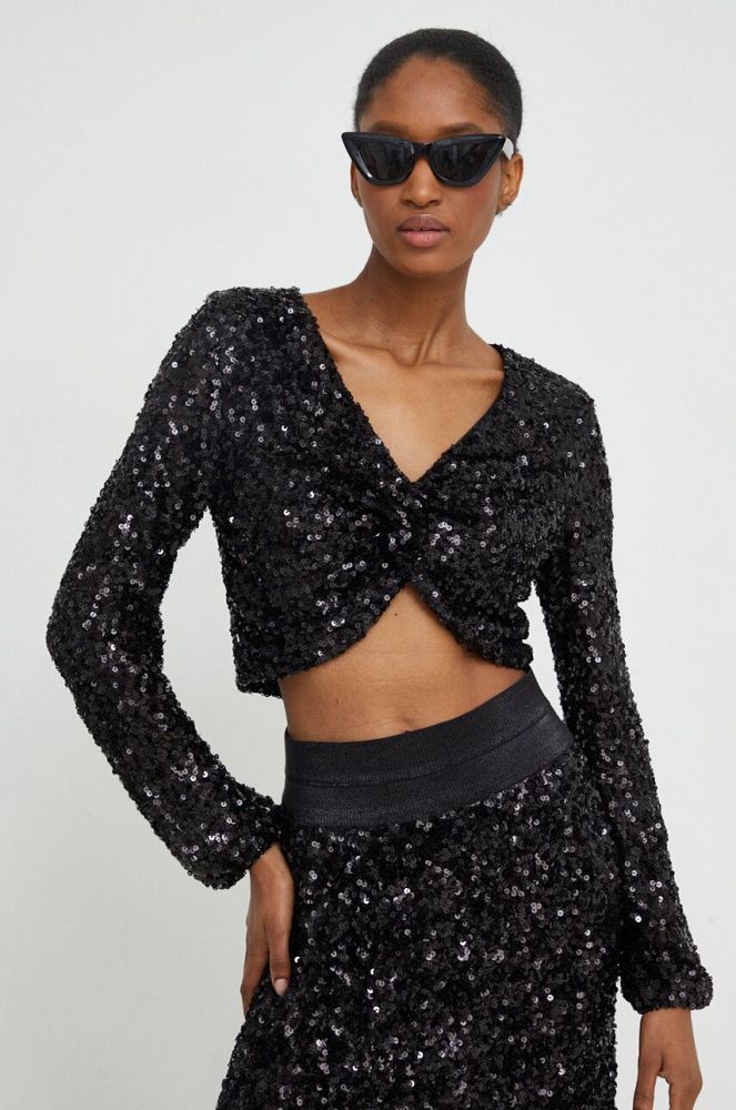 Блузка Answear Lab жіноча колір чорний з аплікацією (3679858)