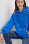 Кофта Answear Lab жіноча з капюшоном з аплікацією колір блакитний Кофта Answear Lab жіноча з капюшоном з аплікацією колір блакитний