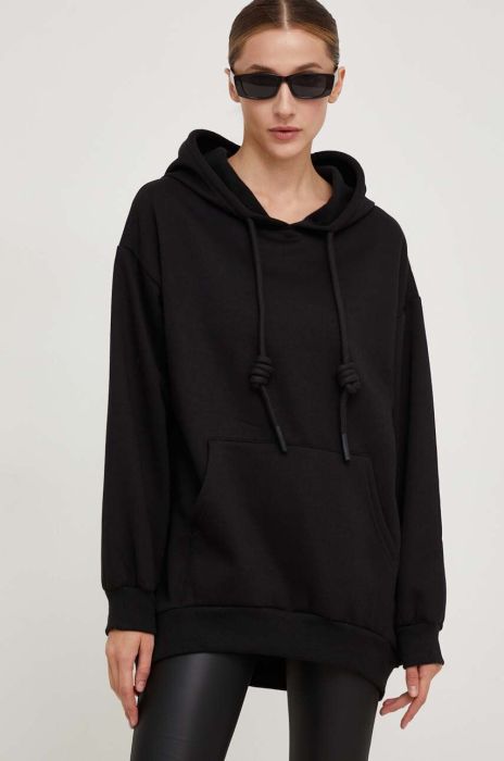 Кофта Answear Lab жіноча колір чорний з капюшоном однотонна (3615450)