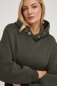 Кофта Answear Lab жіноча колір зелений з капюшоном однотонна (3586518)