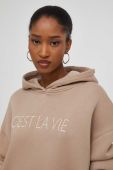 Кофта Answear Lab жіноча колір коричневий з капюшоном з аплікацією (3655863)