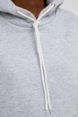 Бавовняна кофта Answear Lab жіноча колір сірий з капюшоном однотонна